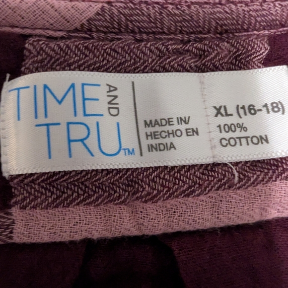 Time and Tru Pink and Purple Plaid Tunic - Picture 4 of 7